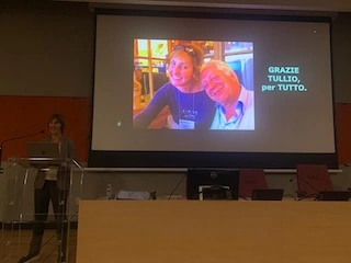 Aldebaran Hofer ends her talk with a tribute to Tullio Pozzan